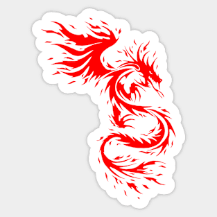 Flying Fire Dragon Design Sticker